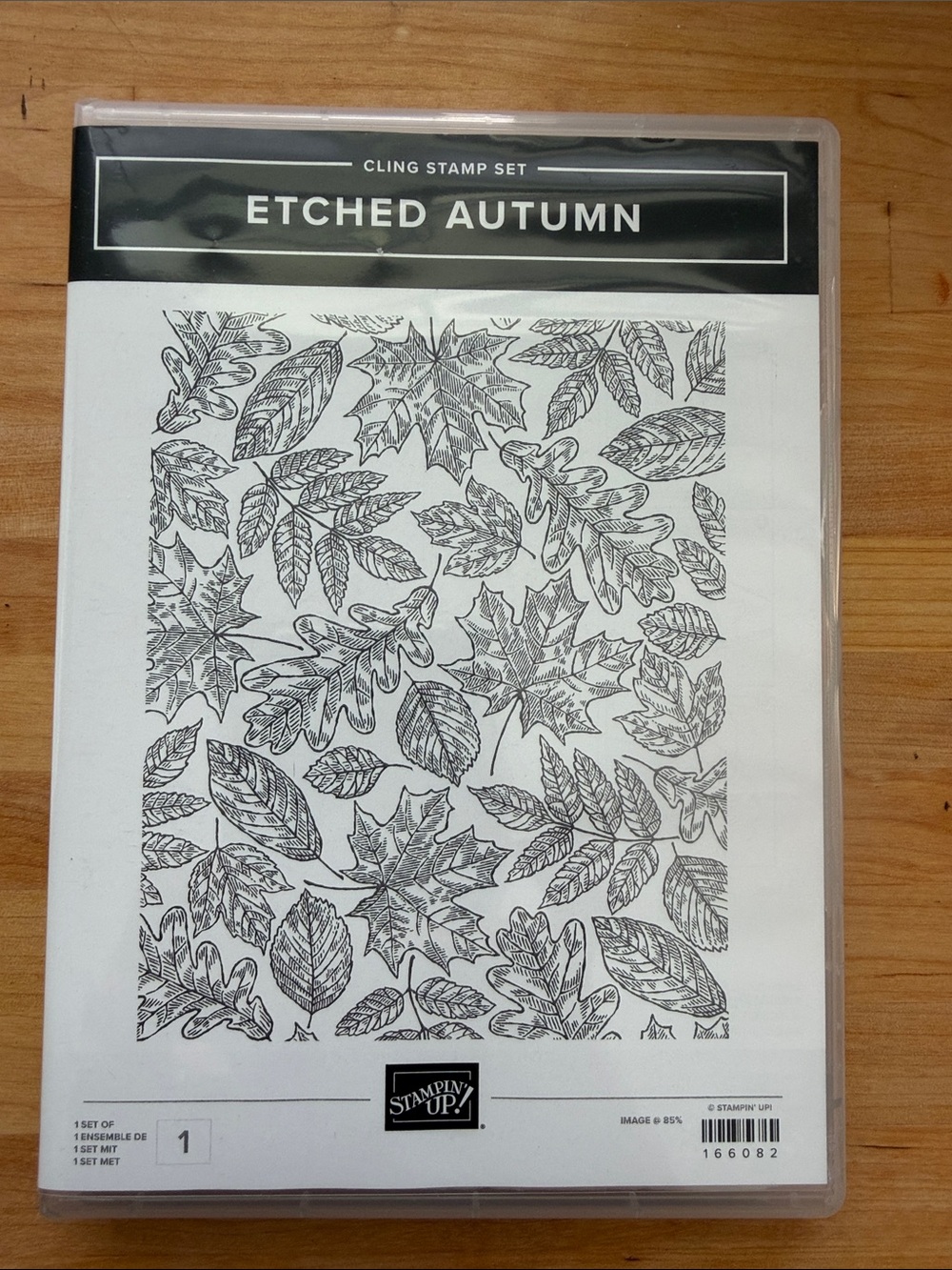 Retired Stampin' Up! Etched Autumn Cling Stamp Set - Leaf Motifs NEW